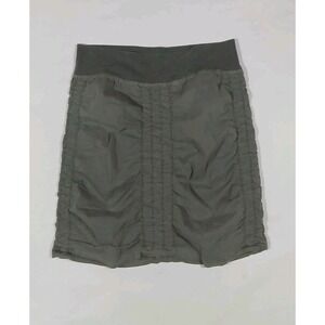 Women's Gray Ruched Mini Skirt